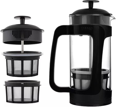 French Press Coffee and Tea Maker, 12 Ounce, Black
